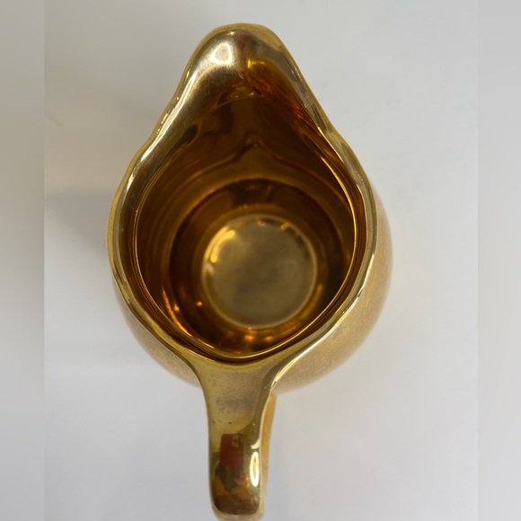 Vtg Crown Devon Porcelain Set of Mini Gold Cream, Sugar and Matching Tray China - Picture 6 of 14